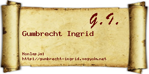 Gumbrecht Ingrid névjegykártya